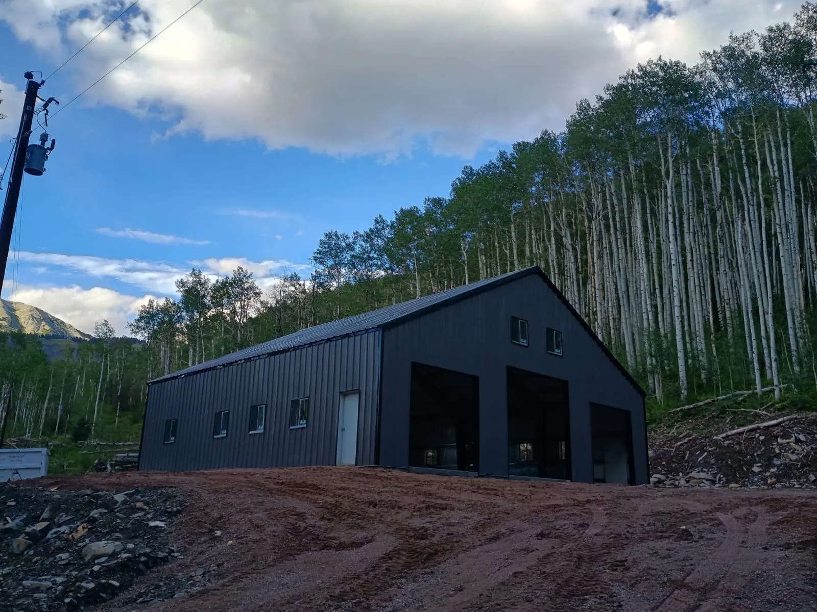 Steel garage and workshop in Marble, Colorado
