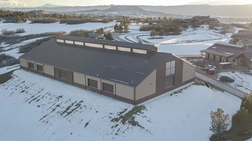 Steel riding arena in Castle Rock, Colorado