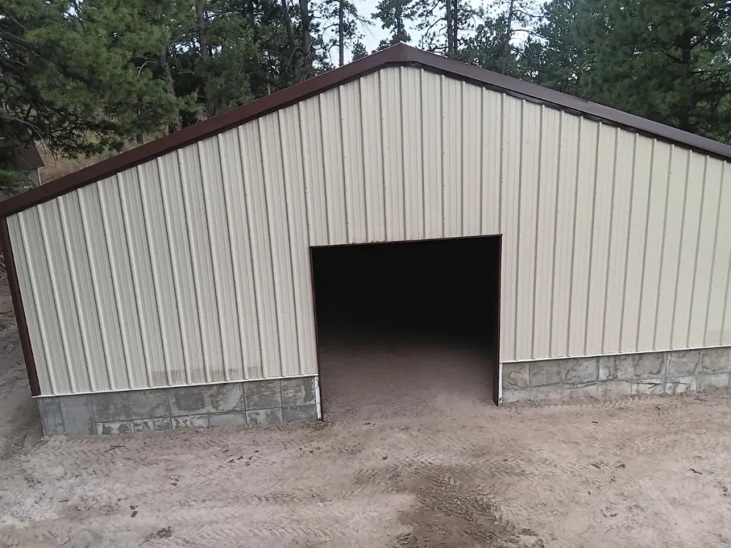 Garage steel building in Parker, CO